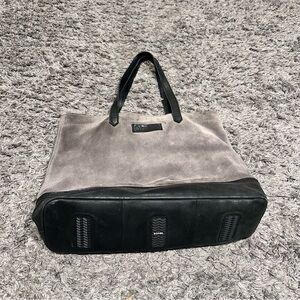3/$15 Sorel Grey Suede over the shoulder Tote Bag with Tread Bottom